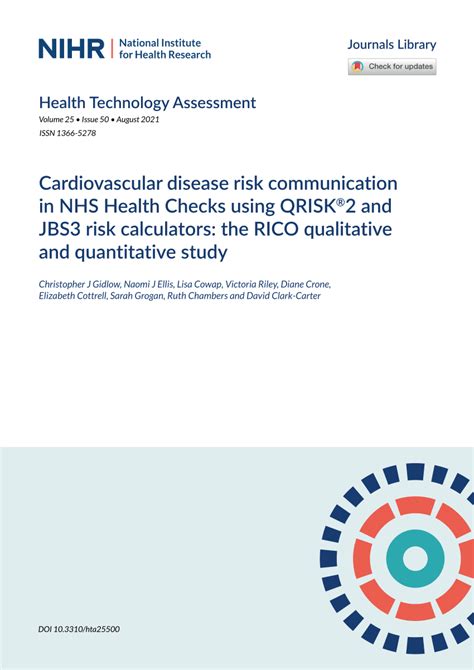 NHS Health Checks: QRISK®3 Explained.